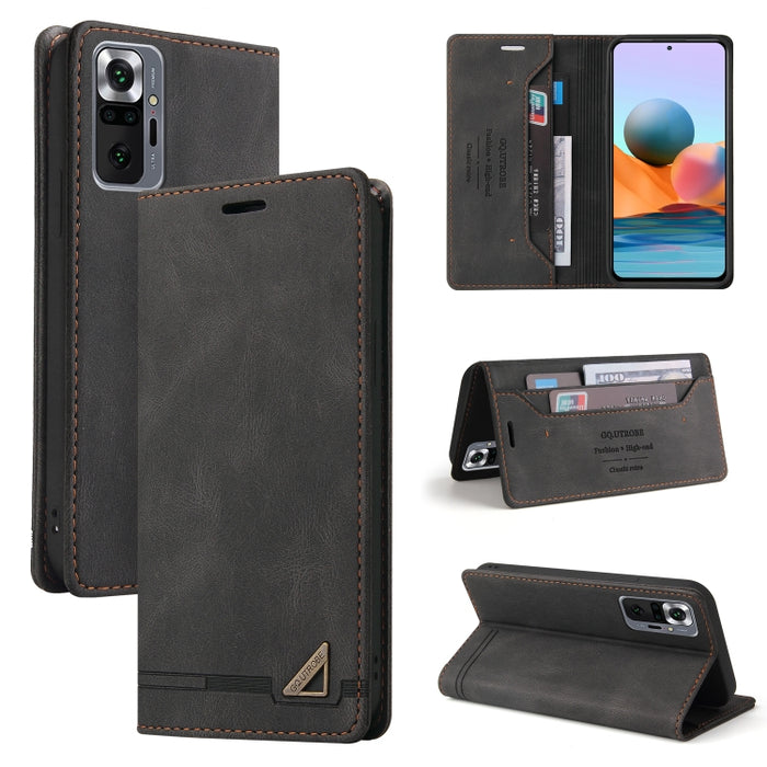 Estuche de cuero con tapa horizontal con cepillo antirrobo Skin Feel con soporte, ranuras para tarjetas y billetera, For Xiaomi Redmi Note 10, For Xiaomi Redmi Note 10 Pro, For Xiaomi Redmi 9, For Xiaomi Redmi 9A, For Xiaomi Redmi 9C, For Xiaomi Redmi ...