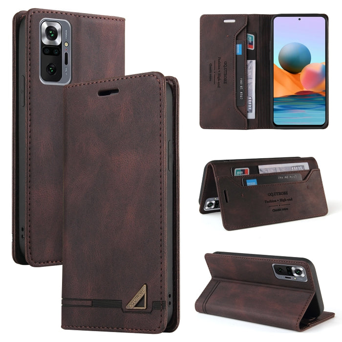 Estuche de cuero con tapa horizontal con cepillo antirrobo Skin Feel con soporte, ranuras para tarjetas y billetera, For Xiaomi Redmi Note 10, For Xiaomi Redmi Note 10 Pro, For Xiaomi Redmi 9, For Xiaomi Redmi 9A, For Xiaomi Redmi 9C, For Xiaomi Redmi ...