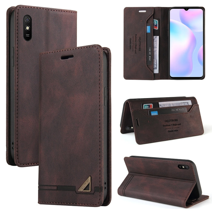 Estuche de cuero con tapa horizontal con cepillo antirrobo Skin Feel con soporte, ranuras para tarjetas y billetera, For Xiaomi Redmi Note 10, For Xiaomi Redmi Note 10 Pro, For Xiaomi Redmi 9, For Xiaomi Redmi 9A, For Xiaomi Redmi 9C, For Xiaomi Redmi ...