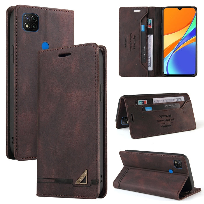 Estuche de cuero con tapa horizontal con cepillo antirrobo Skin Feel con soporte, ranuras para tarjetas y billetera, For Xiaomi Redmi Note 10, For Xiaomi Redmi Note 10 Pro, For Xiaomi Redmi 9, For Xiaomi Redmi 9A, For Xiaomi Redmi 9C, For Xiaomi Redmi ...