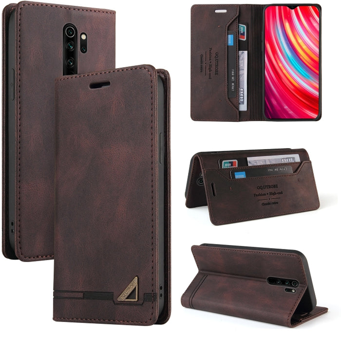 Estuche de cuero con tapa horizontal con cepillo antirrobo Skin Feel con soporte, ranuras para tarjetas y billetera, For Xiaomi Redmi Note 10, For Xiaomi Redmi Note 10 Pro, For Xiaomi Redmi 9, For Xiaomi Redmi 9A, For Xiaomi Redmi 9C, For Xiaomi Redmi ...