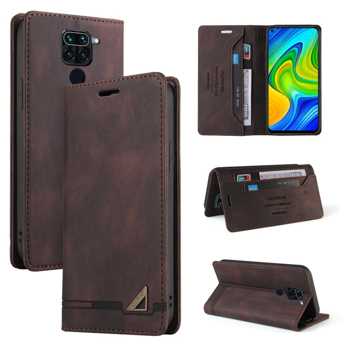 Estuche de cuero con tapa horizontal con cepillo antirrobo Skin Feel con soporte, ranuras para tarjetas y billetera, For Xiaomi Redmi Note 10, For Xiaomi Redmi Note 10 Pro, For Xiaomi Redmi 9, For Xiaomi Redmi 9A, For Xiaomi Redmi 9C, For Xiaomi Redmi ...