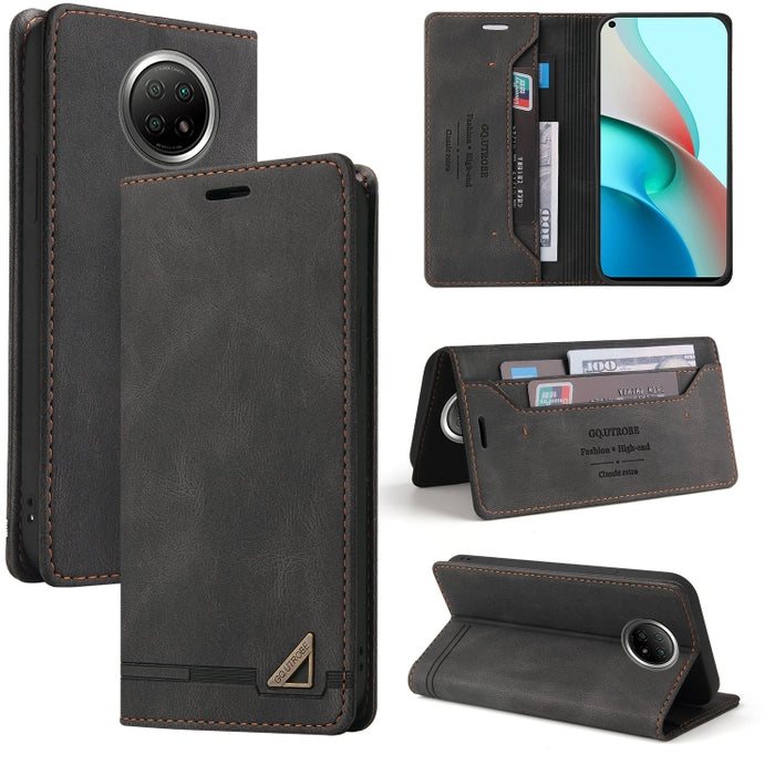 Estuche de cuero con tapa horizontal con cepillo antirrobo Skin Feel con soporte, ranuras para tarjetas y billetera, For Xiaomi Redmi Note 10, For Xiaomi Redmi Note 10 Pro, For Xiaomi Redmi 9, For Xiaomi Redmi 9A, For Xiaomi Redmi 9C, For Xiaomi Redmi ...