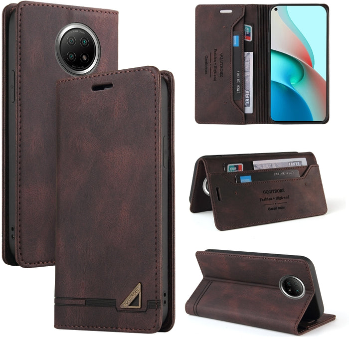 Estuche de cuero con tapa horizontal con cepillo antirrobo Skin Feel con soporte, ranuras para tarjetas y billetera, For Xiaomi Redmi Note 10, For Xiaomi Redmi Note 10 Pro, For Xiaomi Redmi 9, For Xiaomi Redmi 9A, For Xiaomi Redmi 9C, For Xiaomi Redmi ...