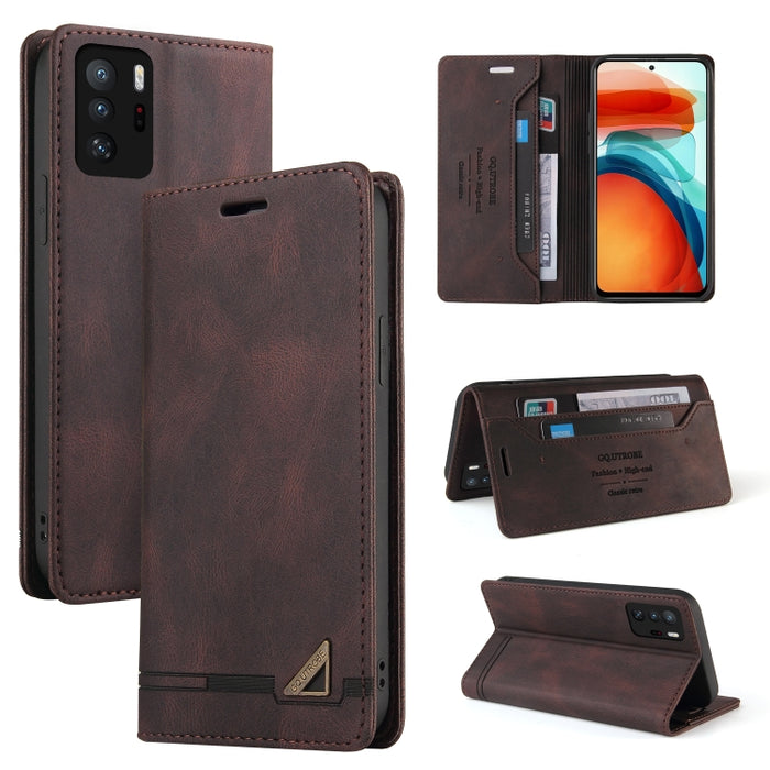 Estuche de cuero con tapa horizontal con cepillo antirrobo Skin Feel con soporte, ranuras para tarjetas y billetera, For Xiaomi Redmi Note 10, For Xiaomi Redmi Note 10 Pro, For Xiaomi Redmi 9, For Xiaomi Redmi 9A, For Xiaomi Redmi 9C, For Xiaomi Redmi ...