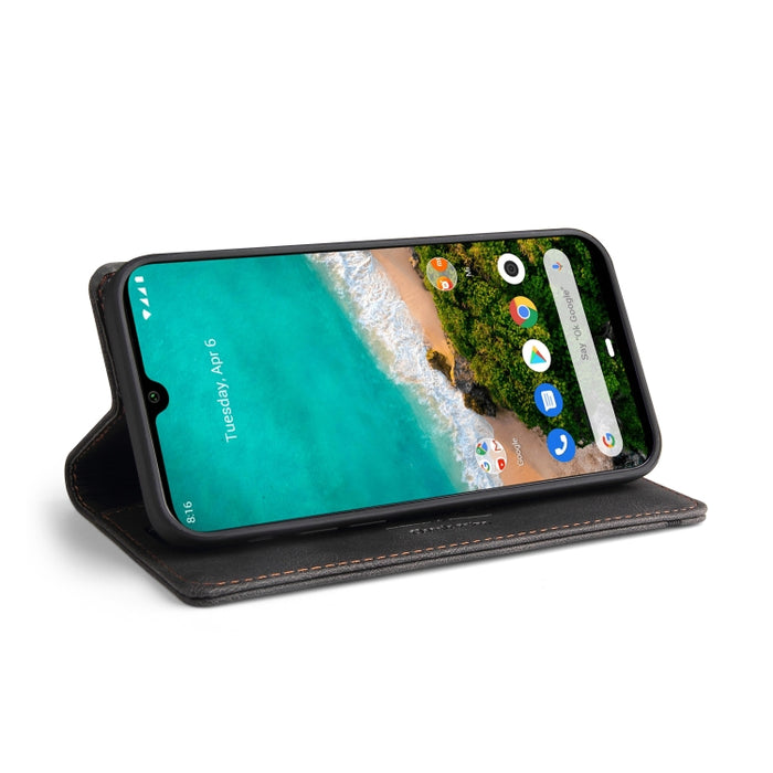 Estuche de cuero con tapa horizontal con cepillo antirrobo Skin Feel con soporte, ranuras para tarjetas y billetera, For Xiaomi Mi A3, For Xiaomi Mi CC9 / Mi 9 Lite, For Xiaomi Mi CC9 Pro, For Xiaomi Poco X3 NFC
