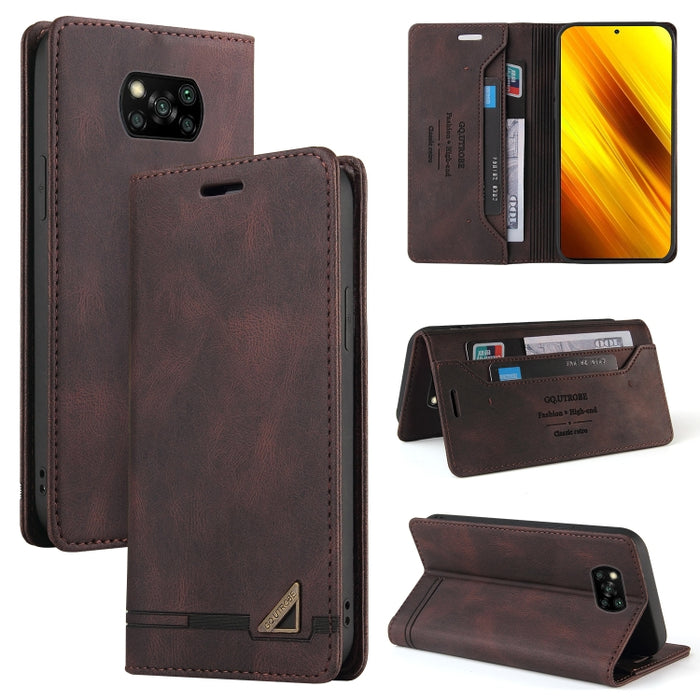 Estuche de cuero con tapa horizontal con cepillo antirrobo Skin Feel con soporte, ranuras para tarjetas y billetera, For Xiaomi Mi A3, For Xiaomi Mi CC9 / Mi 9 Lite, For Xiaomi Mi CC9 Pro, For Xiaomi Poco X3 NFC