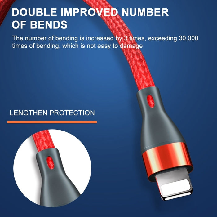 ADC-001 3A USB a cable de datos de carga rápida tejido de 8 pines