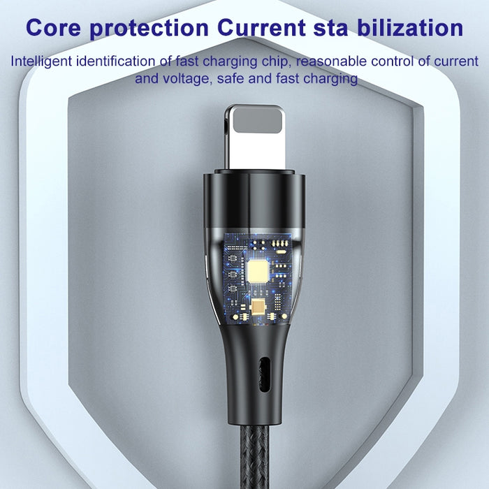 Cable de datos tejido de carga rápida ADC-003 tipo C a PD de 8 pines