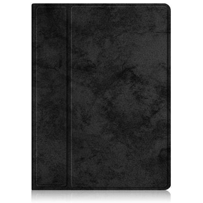 Estuche de cuero de PU con tapa horizontal de voltaje de color sólido con soporte giratorio y ranura para bolígrafo y función de reposo / activación