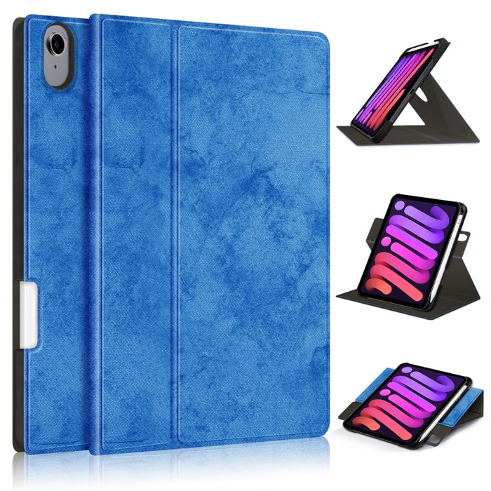 Estuche de cuero de PU con tapa horizontal de voltaje de color sólido con soporte giratorio y ranura para bolígrafo y función de reposo / activación