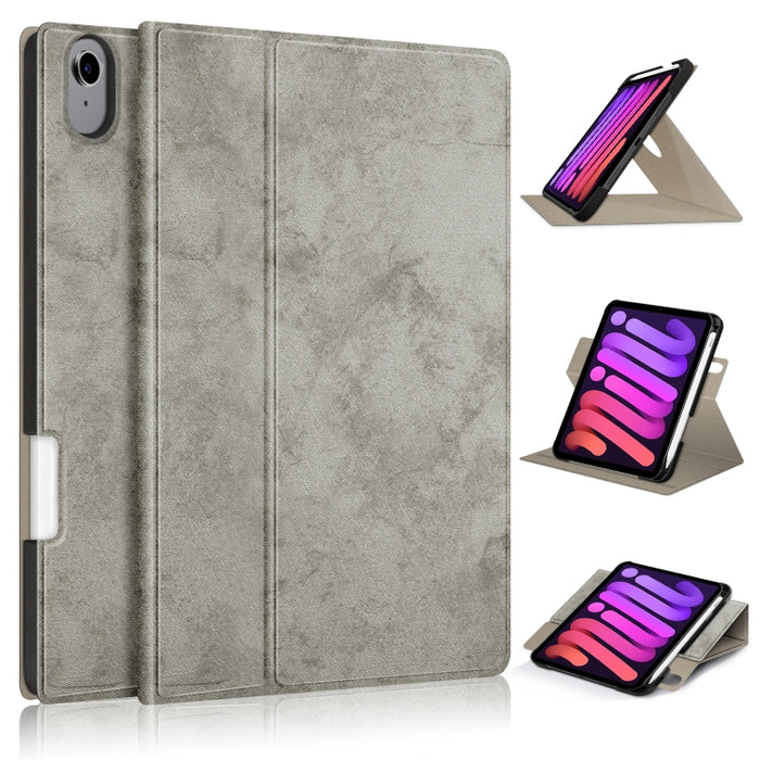 Estuche de cuero de PU con tapa horizontal de voltaje de color sólido con soporte giratorio y ranura para bolígrafo y función de reposo / activación