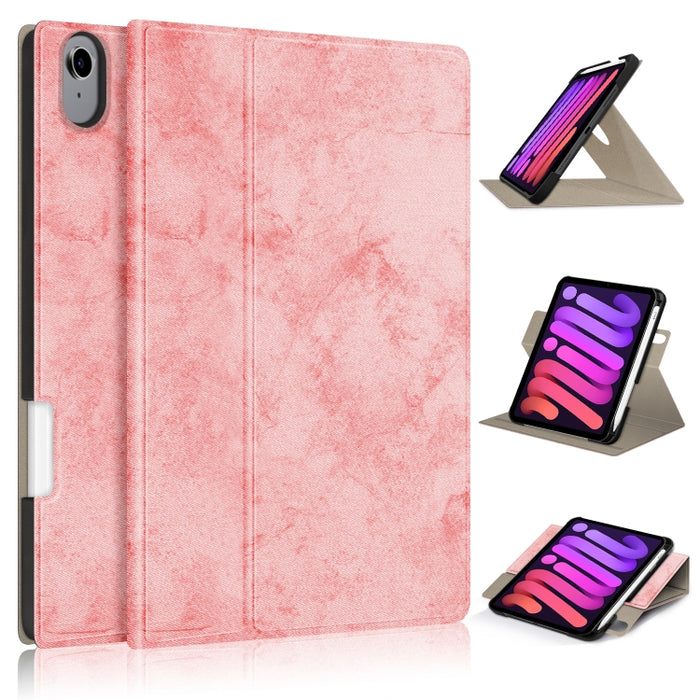 Estuche de cuero de PU con tapa horizontal de voltaje de color sólido con soporte giratorio y ranura para bolígrafo y función de reposo / activación