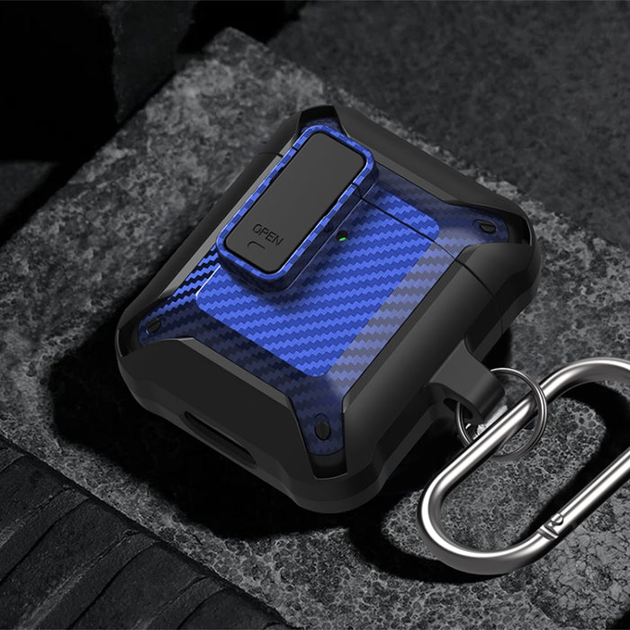 Estuche protector de fibra de carbono Bumblebee a prueba de golpes para auriculares inalámbricos con interruptor