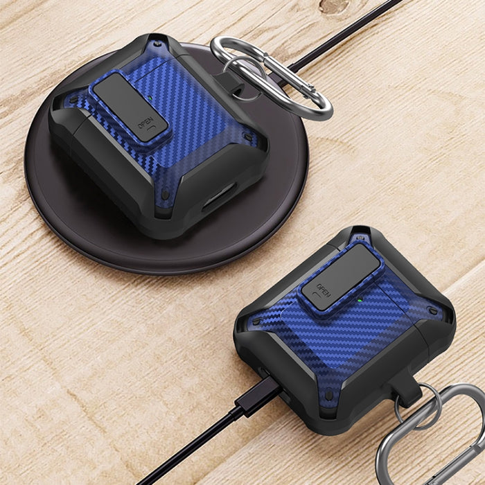 Estuche protector de fibra de carbono Bumblebee a prueba de golpes para auriculares inalámbricos con interruptor