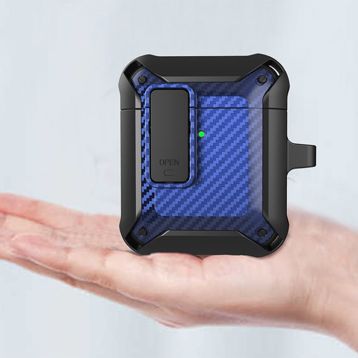 Estuche protector de fibra de carbono Bumblebee a prueba de golpes para auriculares inalámbricos con interruptor