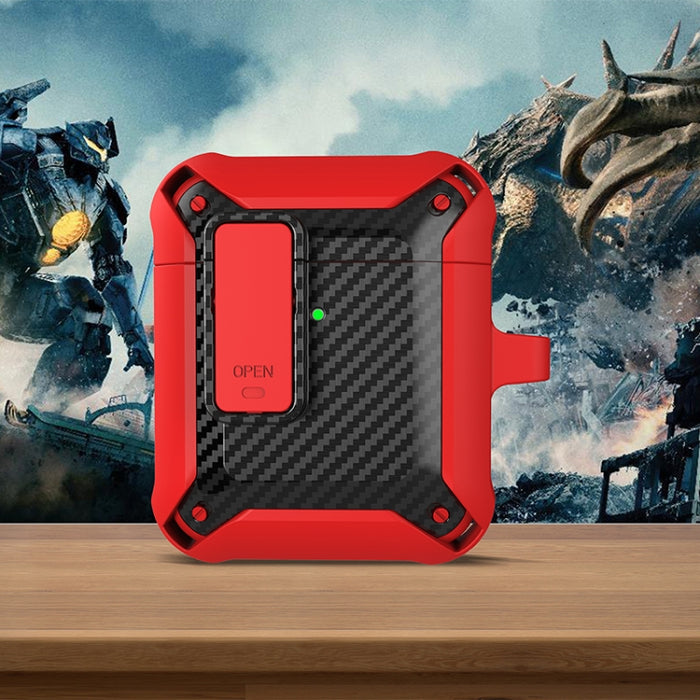 Estuche protector de fibra de carbono Bumblebee a prueba de golpes para auriculares inalámbricos con interruptor