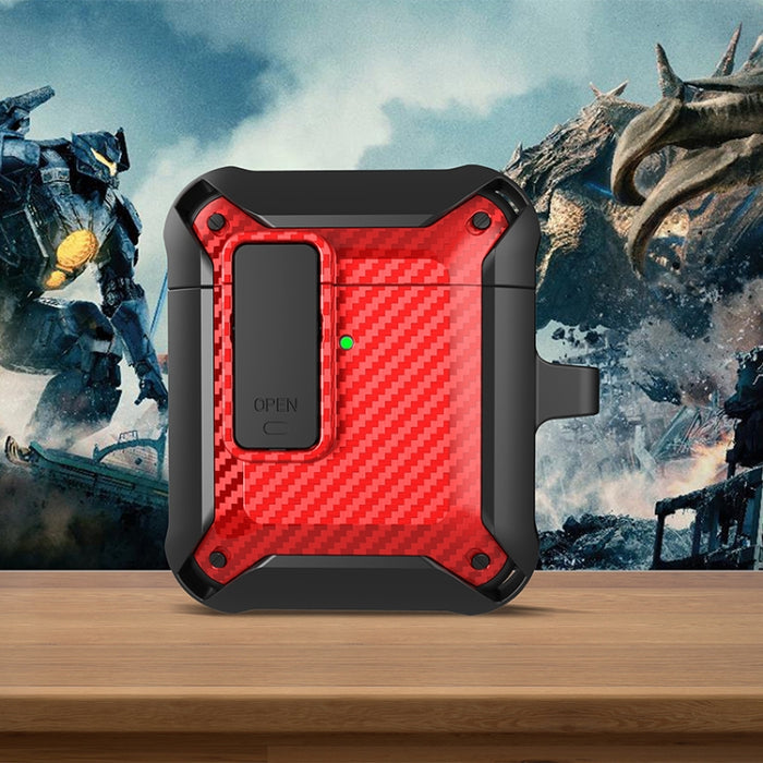 Estuche protector de fibra de carbono Bumblebee a prueba de golpes para auriculares inalámbricos con interruptor