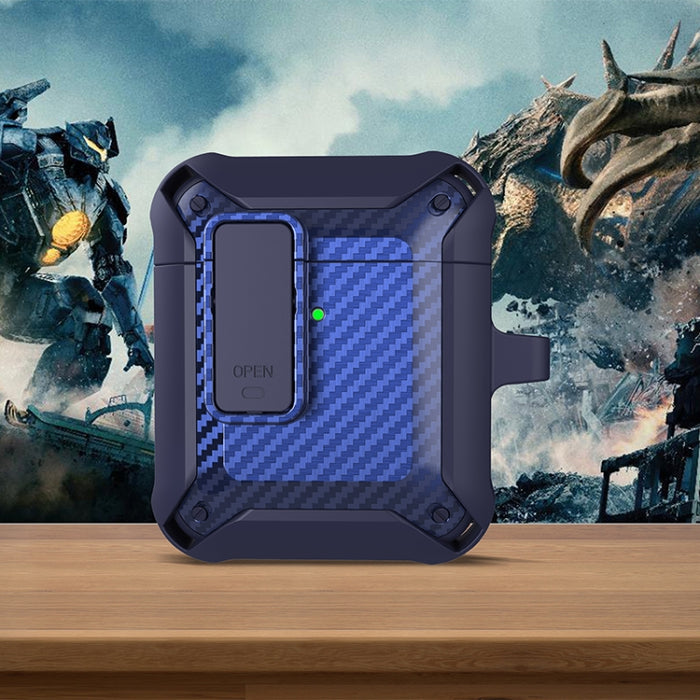Estuche protector de fibra de carbono Bumblebee a prueba de golpes para auriculares inalámbricos con interruptor