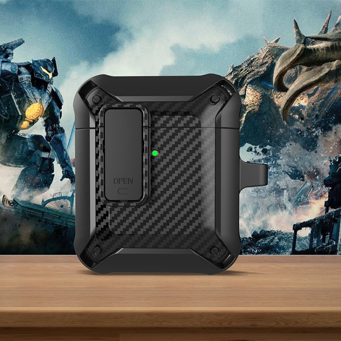 Estuche protector de fibra de carbono Bumblebee a prueba de golpes para auriculares inalámbricos con interruptor