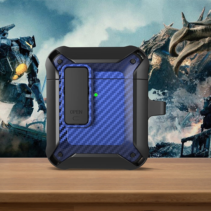 Estuche protector de fibra de carbono Bumblebee a prueba de golpes para auriculares inalámbricos con interruptor