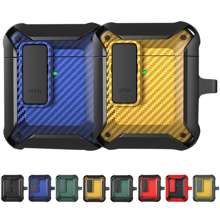 Estuche protector de fibra de carbono Bumblebee a prueba de golpes para auriculares inalámbricos con interruptor