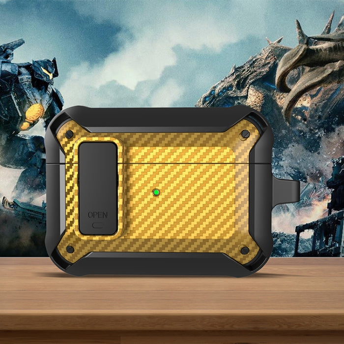 Estuche protector de fibra de carbono Bumblebee a prueba de golpes para auriculares inalámbricos con interruptor
