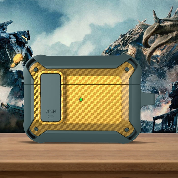 Estuche protector de fibra de carbono Bumblebee a prueba de golpes para auriculares inalámbricos con interruptor