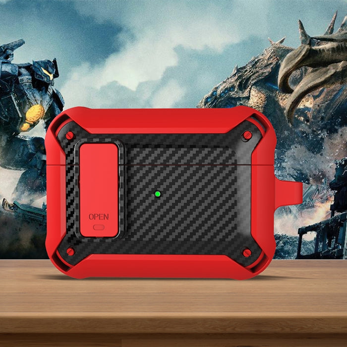 Estuche protector de fibra de carbono Bumblebee a prueba de golpes para auriculares inalámbricos con interruptor