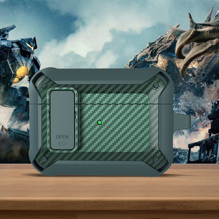 Estuche protector de fibra de carbono Bumblebee a prueba de golpes para auriculares inalámbricos con interruptor