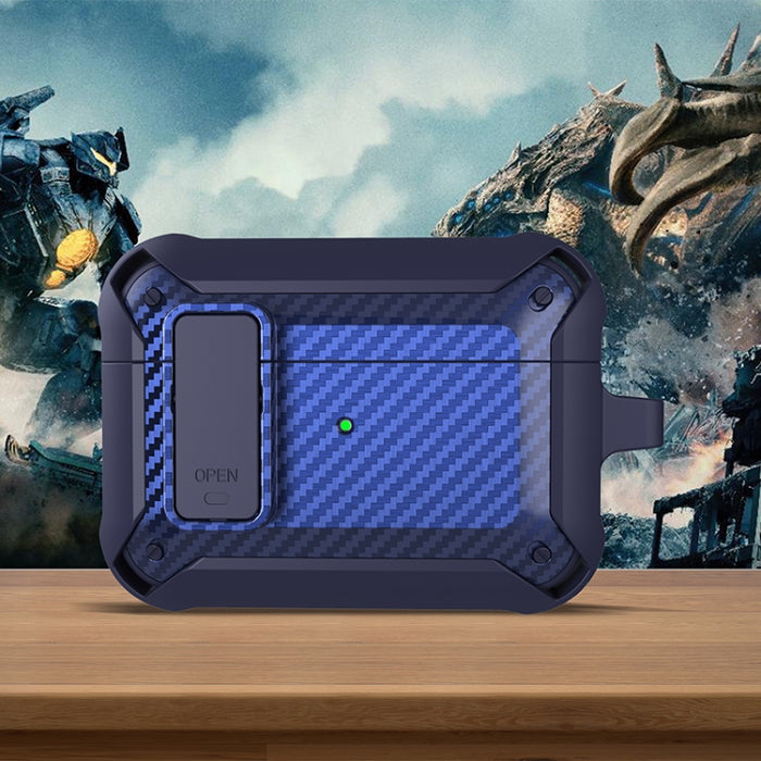 Estuche protector de fibra de carbono Bumblebee a prueba de golpes para auriculares inalámbricos con interruptor