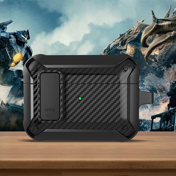 Estuche protector de fibra de carbono Bumblebee a prueba de golpes para auriculares inalámbricos con interruptor