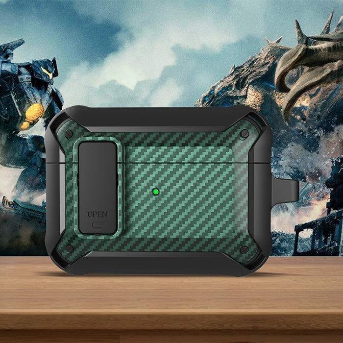 Estuche protector de fibra de carbono Bumblebee a prueba de golpes para auriculares inalámbricos con interruptor