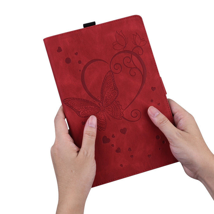 Love Butterfly Pattern Funda de cuero con tapa horizontal y soporte