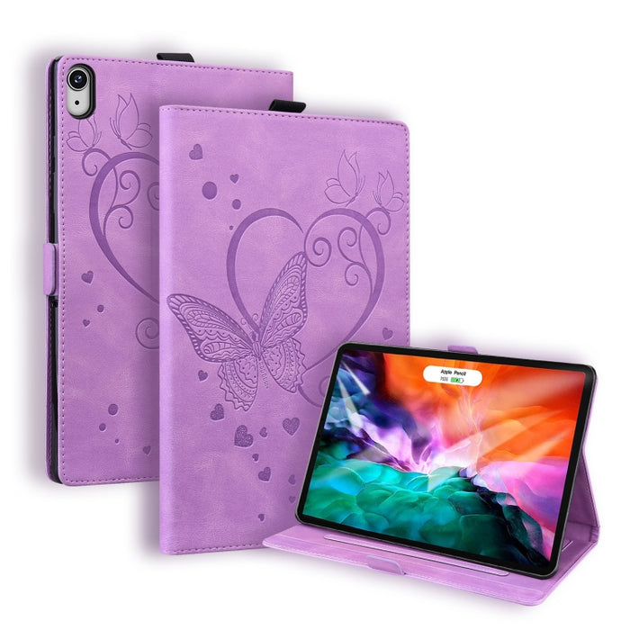 Love Butterfly Pattern Funda de cuero con tapa horizontal y soporte