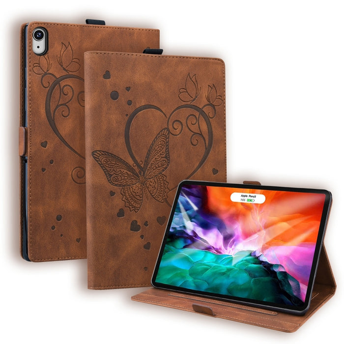 Love Butterfly Pattern Funda de cuero con tapa horizontal y soporte