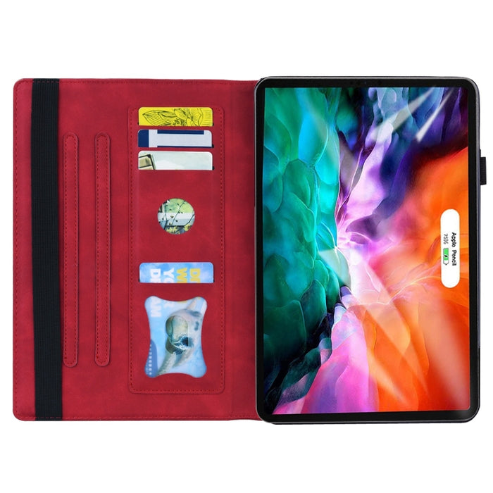 Estuche de cuero con tapa horizontal a prueba de golpes para negocios con soporte y ranuras para tarjetas y marco de fotos y ranura para bolígrafo