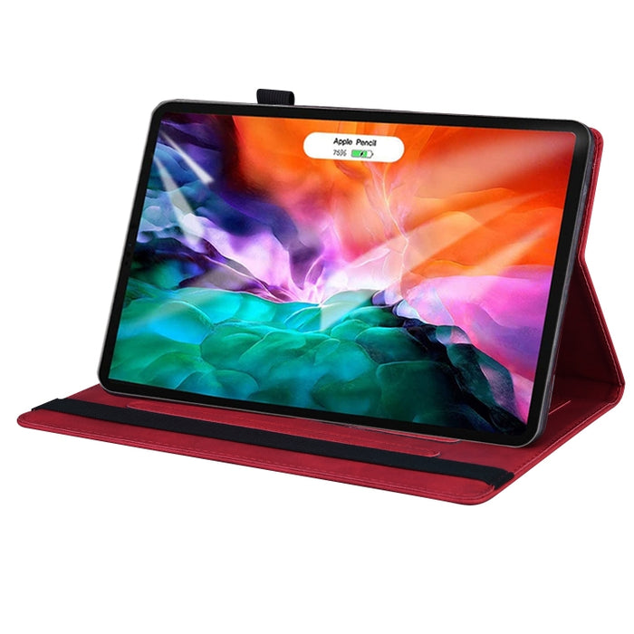 Estuche de cuero con tapa horizontal a prueba de golpes para negocios con soporte y ranuras para tarjetas y marco de fotos y ranura para bolígrafo