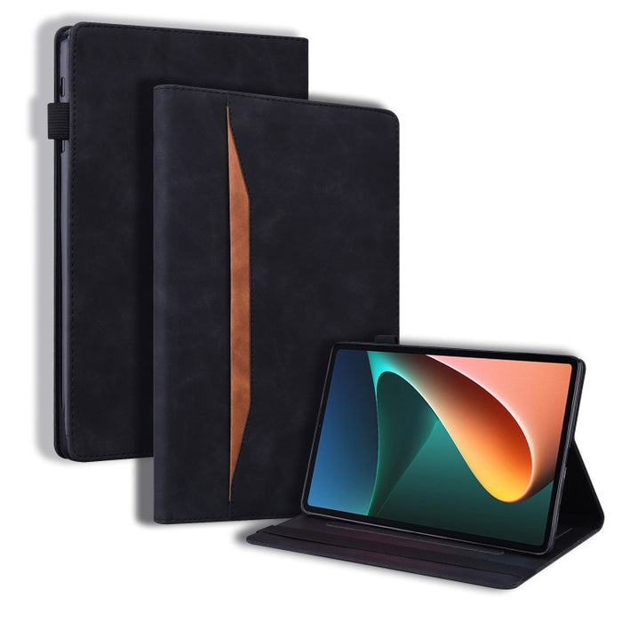Estuche de cuero con tapa horizontal a prueba de golpes para negocios con soporte y ranuras para tarjetas y marco de fotos y ranura para bolígrafo