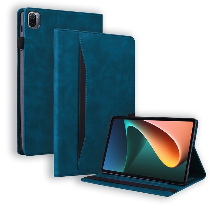 Estuche de cuero con tapa horizontal a prueba de golpes para negocios con soporte y ranuras para tarjetas y marco de fotos y ranura para bolígrafo