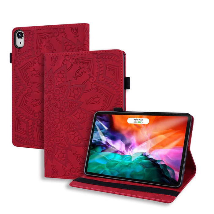 Estuche de cuero en relieve con diseño plegable doble con patrón de becerro con soporte y ranuras para tarjetas y ranura para bolígrafo y banda elástica