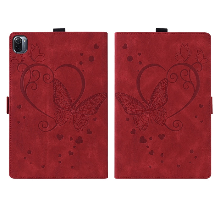 Love Butterfly Pattern Estuche de cuero con tapa horizontal con soporte y función de reposo / despertador, For Xiaomi Pad 5 / Pad 5 Pro