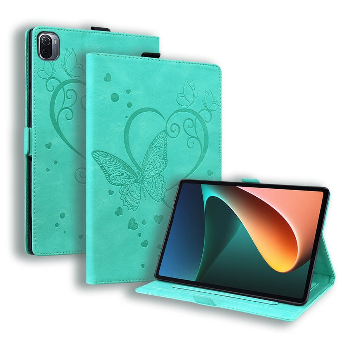 Love Butterfly Pattern Estuche de cuero con tapa horizontal con soporte y función de reposo / despertador, For Xiaomi Pad 5 / Pad 5 Pro