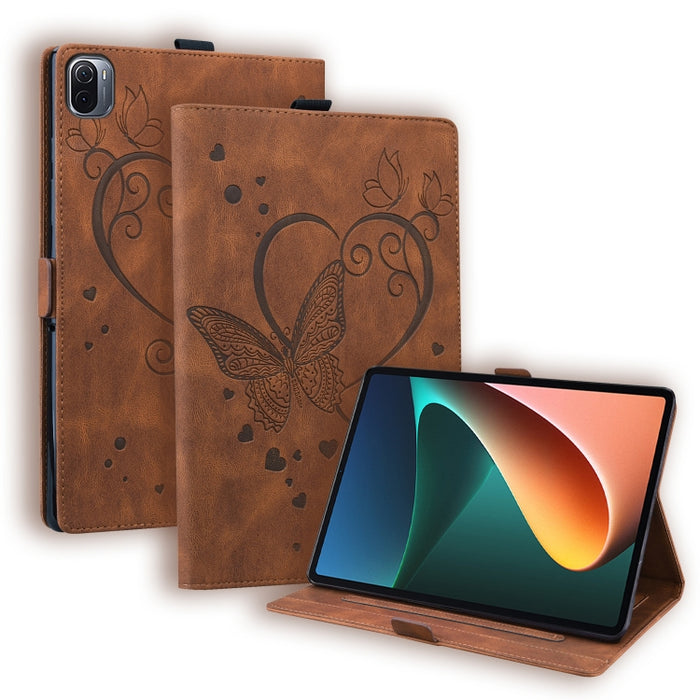 Love Butterfly Pattern Estuche de cuero con tapa horizontal con soporte y función de reposo / despertador, For Xiaomi Pad 5 / Pad 5 Pro
