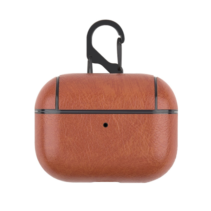Para Apple AirPods Pro Funda protectora de cuero para auriculares inalámbricos con gancho