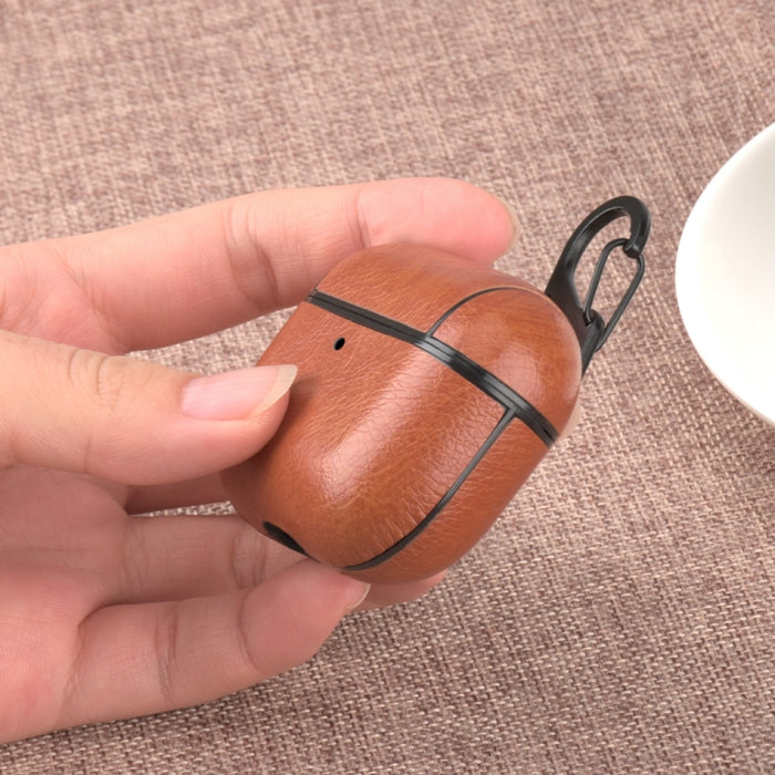 Para Apple AirPods Pro Funda protectora de cuero para auriculares inalámbricos con gancho