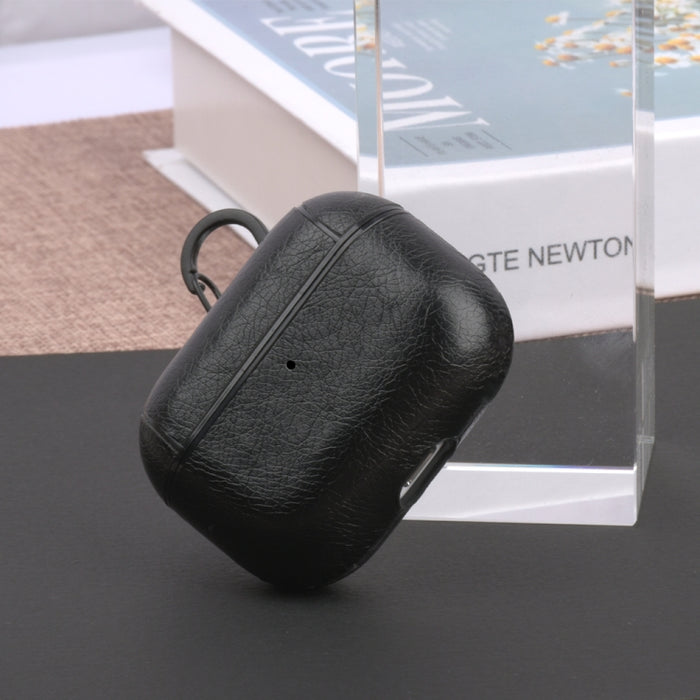 Para Apple AirPods Pro Funda protectora de cuero para auriculares inalámbricos con gancho