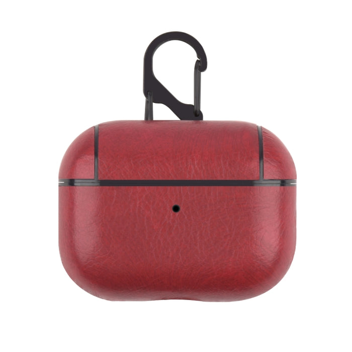 Para Apple AirPods Pro Funda protectora de cuero para auriculares inalámbricos con gancho