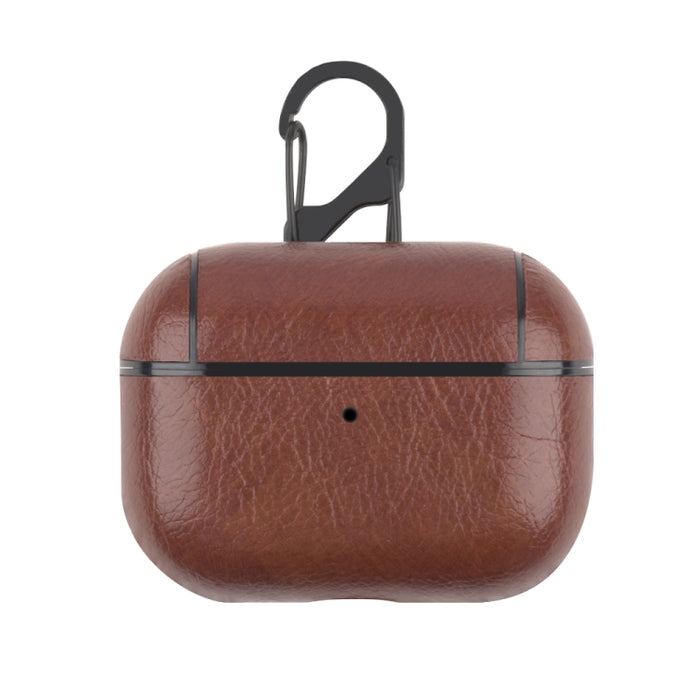 Para Apple AirPods Pro Funda protectora de cuero para auriculares inalámbricos con gancho