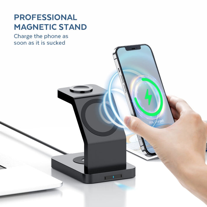 Soporte de cargador inalámbrico magnético multifunción S6 3 en 1 para iPhone, iWatch y AirPods